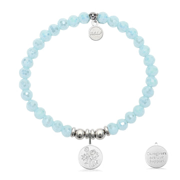 HELP Collection: Caregiver Charm with Aqua Crystal Charity Bracelet
